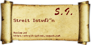 Streit István névjegykártya