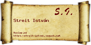 Streit István névjegykártya
